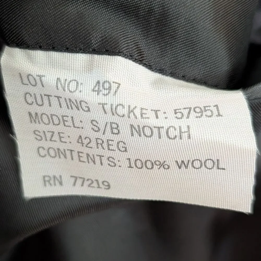 Vintage Pierre Balmain Tuxedo Jacket - Black 100% Wool - S/B Notch - Size 42 REG